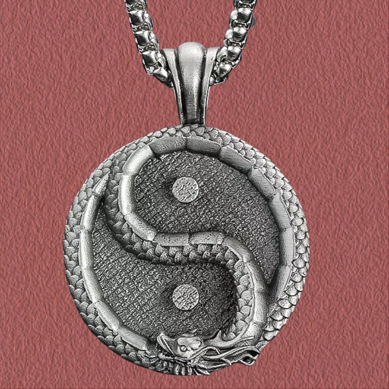 I Ching Hexagrams:Bǐ Trigram 3 The Story of Sarah and the Dragon Yin Yang Pendant