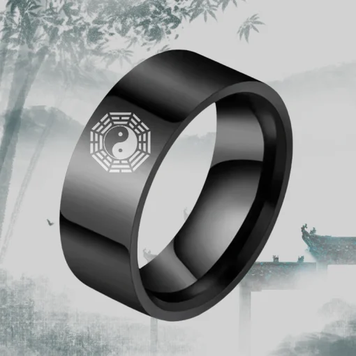 Yin Yang Tai Chi Bagua Cartoon Anime Stainless Steel Ring – Duality Eternal Harmony